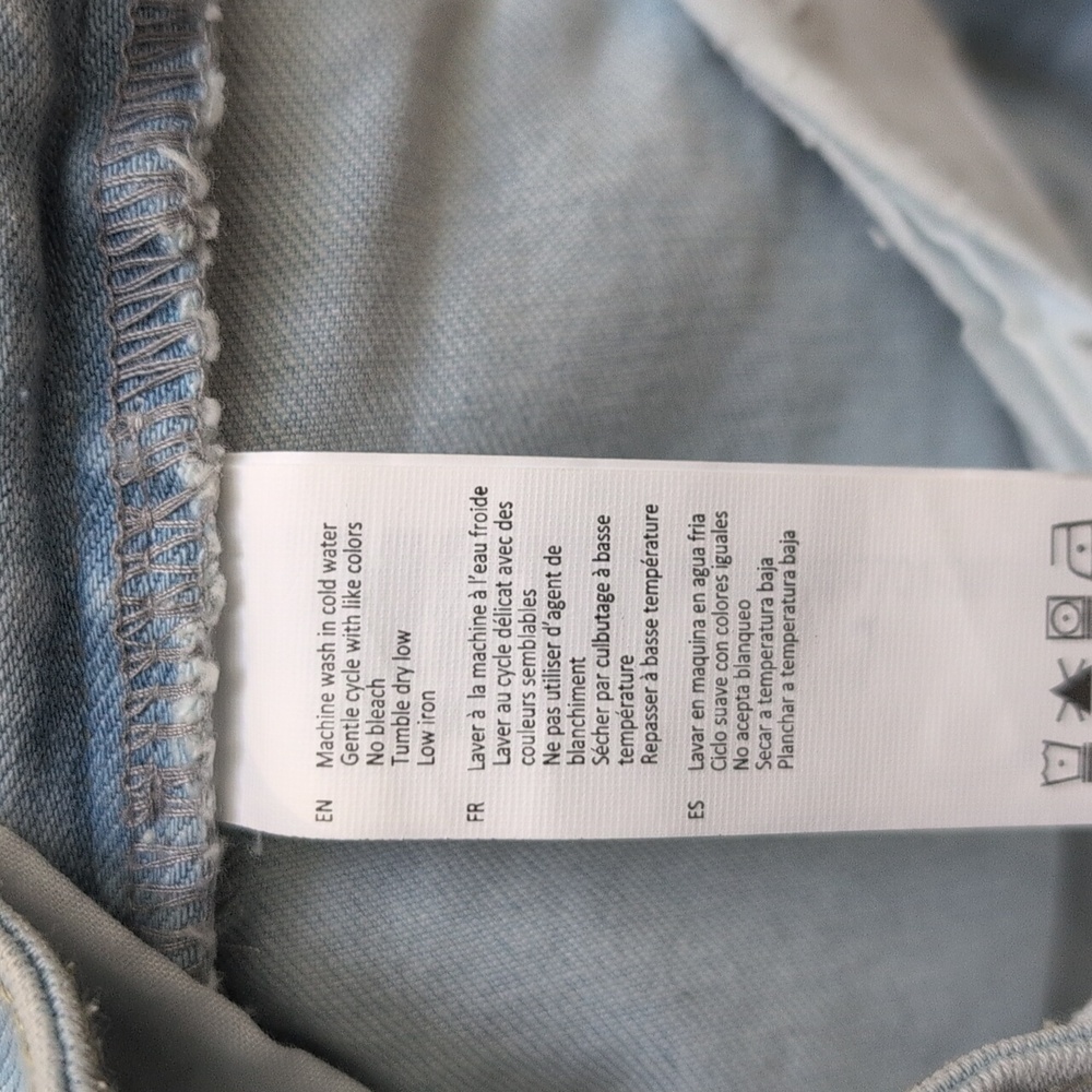 Light Blue Distressed Denim Cropped Flare Jeans Size 7 Waist 15" - Picture 10 of 10